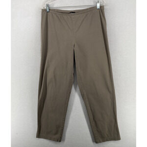 EILEEN FISHER Pants S Stretch Organic Cotton Twill Tapered Ankle Side Zip Gray